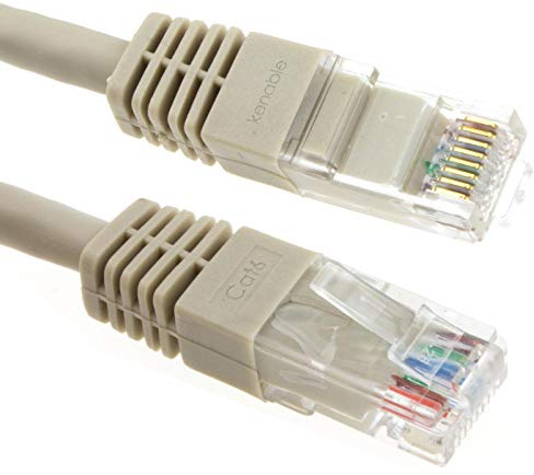 kenable Ethernet Network Cable Cat6 Gigabit RJ45 Full Copper Internet Patch Lead Grey 10m