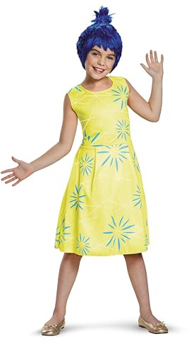 Inside Out Joy Costume for Kids, Official Disney Pixar Inside Out Classic Girls Costume, Child Size (4-6x)