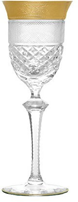 ARNSTADT KRISTALL Rococo Weinglas Kristallglas mit 24 Karat Goldrand 23,5 cm
