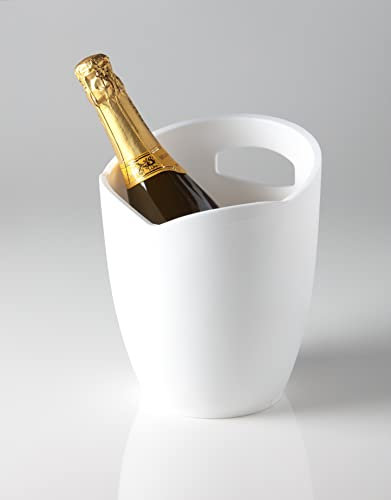 ABEL DESIGN Glacette per Vino, Champagne e Bottiglie Prosecco, Secchiello Ghiaccio, Made in Italy, Colore Bianco, capienza 3,5 Litri