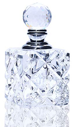 H&D HYALINE & DORA Clear Cubic Carved Decor Refillable Perfume Bottle