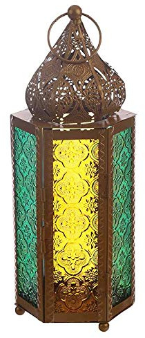 Puckator Goldene Spitze aus Glas, Marokkanischer Stil, Laterne