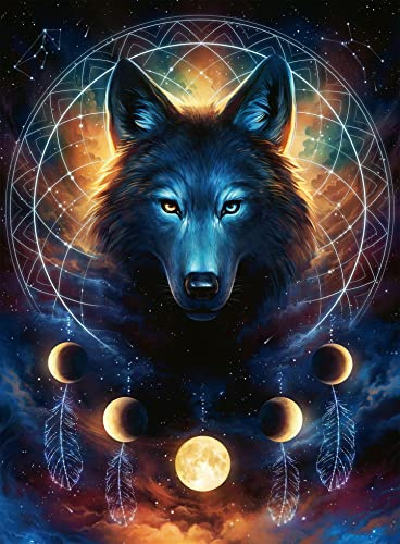 Ravensburger Puzzle 13970 - Leuchtender Wolf - 500 Teile Puzzle für Erwachsene und Kinder ab 10 Jahren, Leuchtpuzzle mit Wolf-Motiv, Leuchtet im Dunkeln
