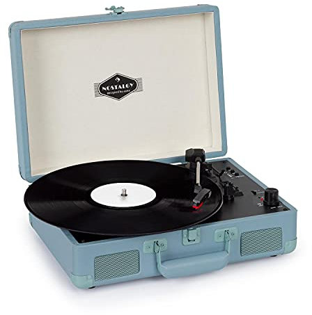 Auna Plattenspieler aus Vinyl, Bluetooth, USB-Plattenspieler mit Lautsprecher, Schallplattenspieler aus Vinyl, 33 Umdrehungen, HiFi-Anlage mit Plattenspieler, Vintage Plattenspieler, Plattenspieler,