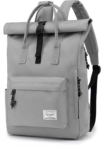 TANTOMI Laptop Rucksack, Rucksack Laptop Tasche 15,6 Zoll, Rucksack Damen und Herren weit öffenbar, Rolltop Rucksack wasserdicht, Backpack Daypack für Schule, Fahrradfahren, Freizeit und Reise