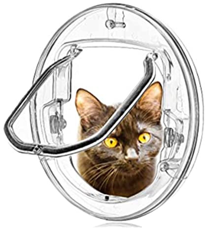 Cat Flap Pet Door For Wooden Glass Door, 4-way Locking Windproof And Rainproof Cat And Dog Door, Easy To Install Transparent Pet Door (Size : 30x30x4cm)
