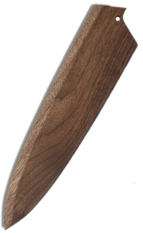 Aibote Handgjorda i japanskt naturligt svart valnötsträ gyuto-kockkniv magnetisk skidskydd träskydd (A, 22,9 cm)