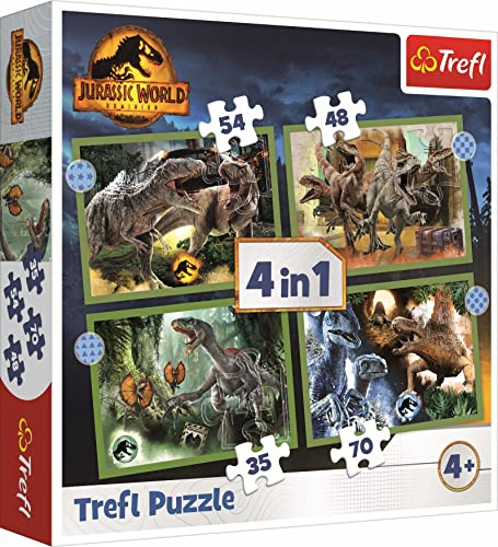 4 in 1 Puzzle 35, 48, 54, 70 Teile Jurassic World (Kinderpuzzle)