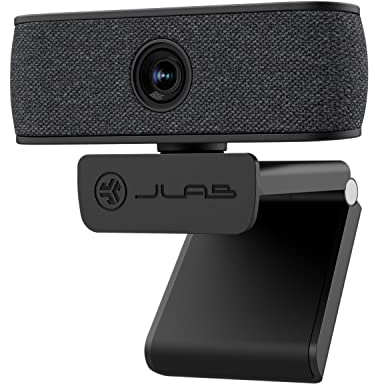 JLab JBuds Cam USB HD Webcam | Black with White Faceplate | 1080P/30 FPS, 2.1 MP | Auto-Focus | Dual Omni-Dir Microphones | PC, Mac, Chromebook