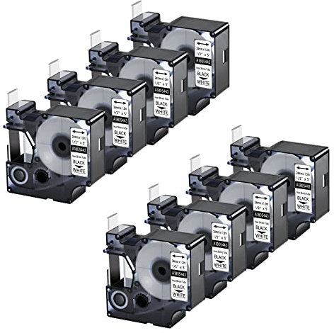 8 Stück, kompatibel mit DYMO 1805443 Rhino Industrial Schrumpfschlauch-Etiketten, 24 mm 1,5 m, Schwarz auf Weiß, Industrie-Etikettenband, Drahtbänder für DYMO Rhino Pro 6000 6500 Rhino Etikettenmarker