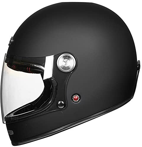 ZLYJ Vintage Integralhelm Motorrad Motorrad Scooter Retro Classic Crash Racing Touring ECE-Zugelassener Helm L,Medium