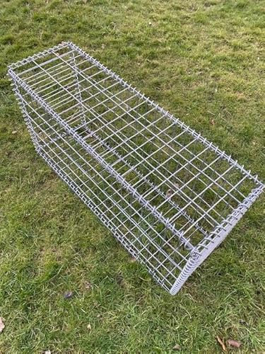 Gabion Baskets Galvanised Steel Cages Mesh Wire Stone Basket Outdoor Spiral Retaining Wall Planter Garden / 100 x 30 x 30cm or 100 x 50 x 30cm / 4mm Wire / 50 x 100mm Hole (100 x 50 x 30cm)