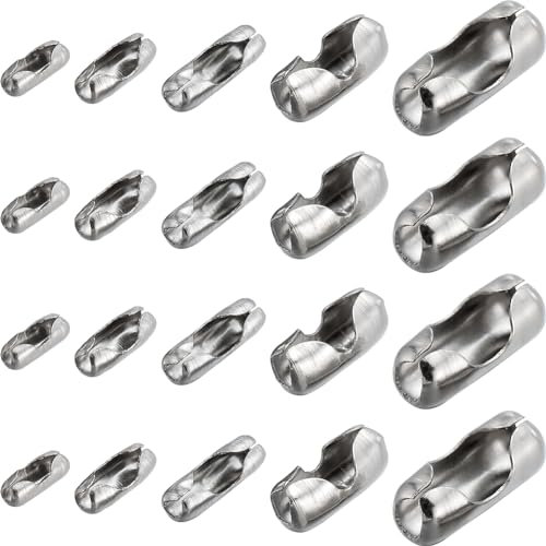 SUNNYCLUE 1 Box 150Pcs 5 Sizes Stainless Steel Bead Chain Connectors for Jewellery Making Chains DIY Craft Supplies