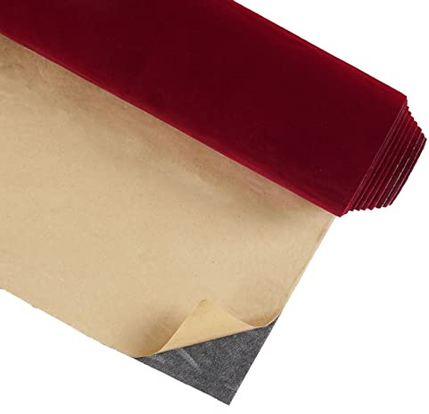 CRE8TIVE Papier Peint Velours Rouge Foncé 30cm x 900cm Papier Peint Autocollant Velours Adhesif Film Adhesif pour Meuble Papier Peint Salon Doublure de Tiroir Décoratif Papier Peint Intissé Armoire