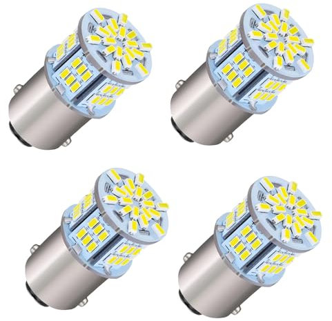 Wonvify Ampoule LED Voiture, 4 Pièces 1157 Blanc 6500-7000K LED 12V P21W, Ampoules Clignotant LED pour Feu de Stop de Voiture, pour pour Moto, RV, Auto Voiture