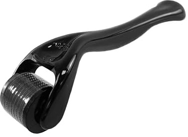 Derma Roller - Rodillo de microagujas para cara, incluye estuche de almacenamiento, 0.25 mm, 1 paquete negro (ruedas negras)