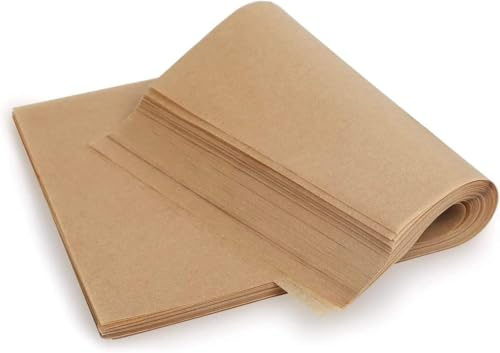 Yukiyi Baking Paper 100 Sheets 20x30cm/8x12inch Non-Stick Unbleached Parchment Paper for Baking Cooking Steaming