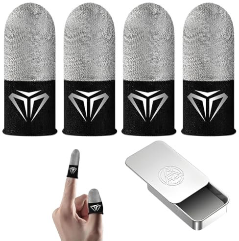 OHREN Lot de 4 Manchons de Doigt Gaming, Respirants et Résistants à la Transpiration, Gants Ultra-Sensibles pour Écran Tactile, Compatibles avec Téléphones de Jeu
