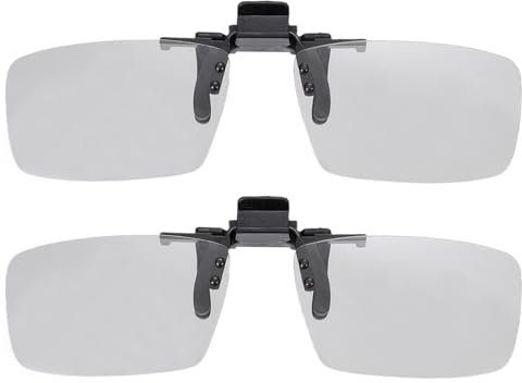 sourcing map 2 Pcs Polarized Clip-on 3D Glasses, Passive Circular 3D Viewing Glasses Frame for Anaglyph Movies Theater Games TV Photo Projector