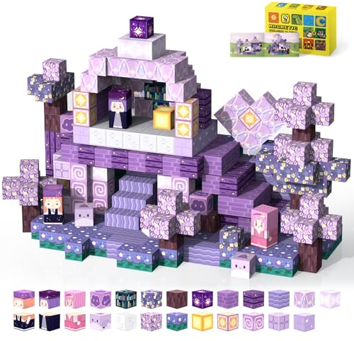 Lot de 120 blocs de construction magnétiques Montessori - Forêt enchantée - Pour garçons et filles de 3 à 8 ans - Jouet créatif Montessori - Cadeau pour les enfants à partir de 3 ans et plus