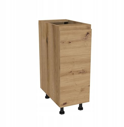 Laclar LUGO Küchen-Unterschrank - Grifflos - Modern - Mit Klappenfront & Einlegeböden - Stilvolle Stauraumlösung für Ihre Küche - 30x48,5x72 cm - Eiche Evoke Front Artisan Eiche