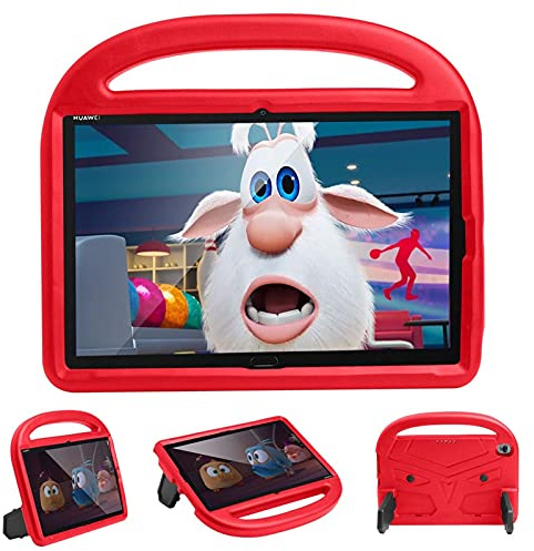 Resa med surfplatta Tablet Väska till Huawei M5 / m6 10,8 tums kiselfall For barn, For chocktäta lättviktigt droppskyddat stativ tablettfall, med handtag och kickstand(Rosso)