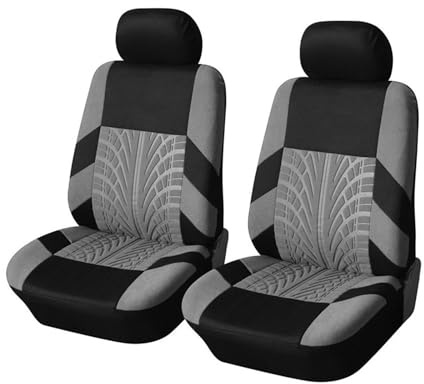 Fundas de Asiento Fundas Universales Para Asientos Coche Con Estampado Neumáticos, Protector Asiento Coche 7 Plazas Para Coche, Camión O Furgoneta Fundas para asientos(2pcs-gray)