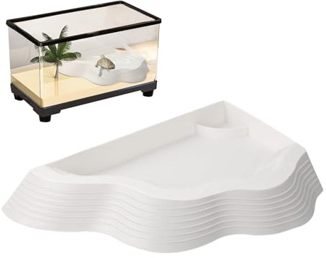 Generisch Reptilien Fressnapf,Antirutsch-Schüssel mit rauer Rampe für Schildkrötenfutter - Aquarium Dekoration, Einweichschale Für Gecko Schlange Bartagame