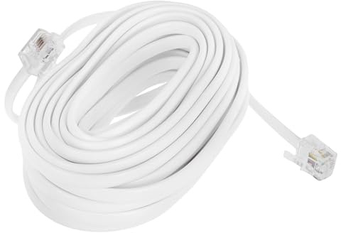 Toddmomy Cavo Telefonico per Connessione Fissa con Connettore Rj11/Rj14 6P4C Prolunga 762 M 25 Piedi per Telefono Fisso Trasmissione Stabile del Segnale Facile Collegamento per Casa