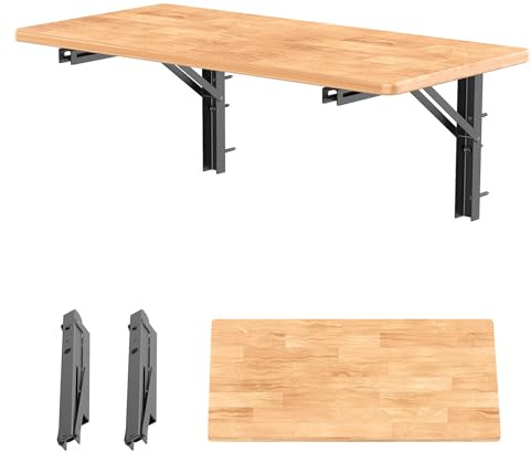 WALMANN Wall Mounted Folding Workbench, Heavy Duty Folding Wall Table/Desk | Space Saving Wall Collapsible Table for Garage, Workshop, Holds Up to 150 lbs, Size: 31.5 x 15.75 inch