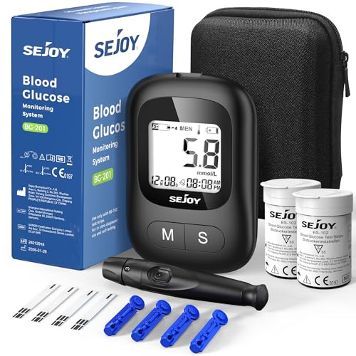 Sejoy Blood Sugar Monitor –Auto Power-On Glucose Monitor