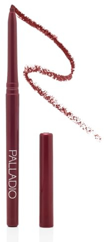 Palladio Retractable Waterproof Lip Liner High Pigmented and Creamy Color Slim Twist Up Smudge Proof Formula with Long Lasting All Day Wear No Sharpener Required, Raisin