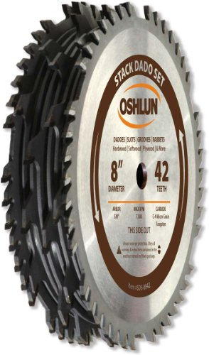 Oshlun SDS-0842 20,32 cm, 42 Zähne, Dado-Set mit 12,8/20,32 cm Dorn