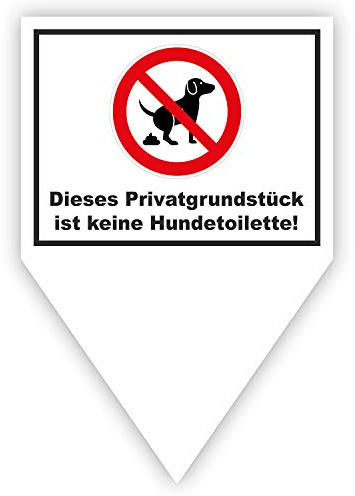 iSecur Privatgrundstück keine Hundetoilette Steckschild 20 x 30 cm - hin189 | Hundekot-Verbot für Rasen Wiese und Erde, Alu-Verbund 3 mm zum Einstecken, UV-wetterfest, stabil und vergilbungsfrei