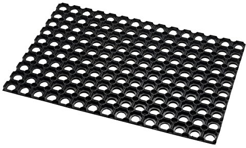 Addis Honeycomb Door Mat Heavy Duty 100% Rubber-60 x 40 cm-Black, 40 x 60 x 1.5 cm, 517495