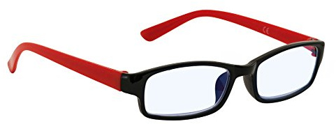 4sold Slim Damen Herren Lesebrille Blaufilterbrille Blaues Licht und UV Schutzbrille Bildschirmbrille fortgeschrittene Gamer Gamingbrille Computerbrille (Black Red, 0.50)