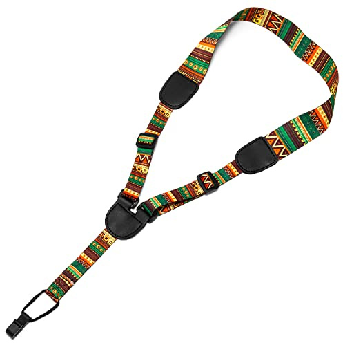 TIGER Ukulelengurt im Azteken-Stil, verstellbarer Gurt, passend für alle Ukulelen | passend für alle Ukulelen