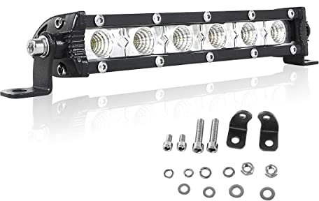 Willpower Barra LED Fuoristrada 18cm 30W Fila Unica Fari Led Trattore 12V 24V Inondazione Faretto Fendinebbia Luce Impermeabile Faro da Lavoro Luci Led per Auto Camion Barca 4X4 SUV ATV UTV