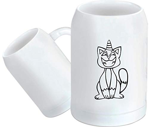 Shirtstown Chope à bière, animaux amusants, chat licorne, licorne, chat, bière, verre à bière, mesure, dicton logo animaux zoo naturel.