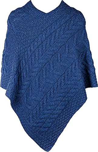 Walker and Hawkes Trentham - Poncho de Lana de Merino para Mujer - Azul Marino - Talla única