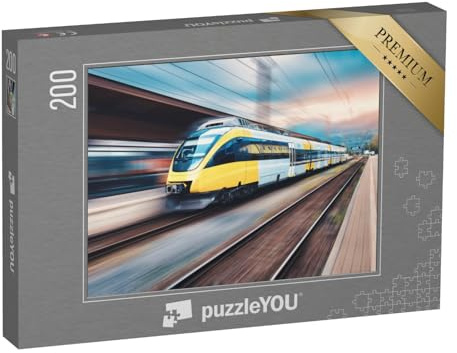 puzzleYOU: Puzzle 200 Teile „High-Speed-Zug in Bewegung“ – aus der Puzzle-Kollektion Lokomotive