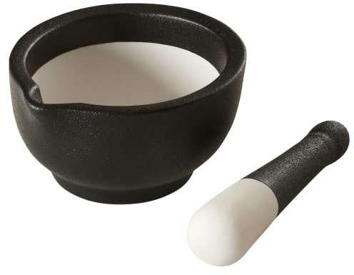 Lurch 210152 Mörser & Stößel Porzellan ideal zum Zerkleinern, Mahlen und Anmischen von Gewürzen, Kräutern, Pasten und vielem mehr