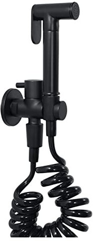 FNNEMG WC-Bidet-Sprayer Schwarz, Handbrause-Bidet aus Messing, Wand-Bidet-Wasserhahn, Einzel-Kaltwasser, tragbare Bidet-Dusche für die Damenhygiene