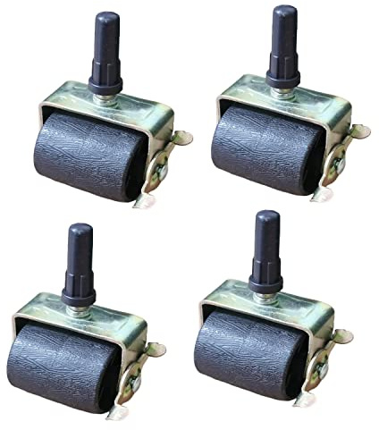 Heavy Duty Bed Frame Wheels Casters Rollers for Bed Frame Socket Sleeve Install with Locking,Set of 4 (4) (4, Gold)