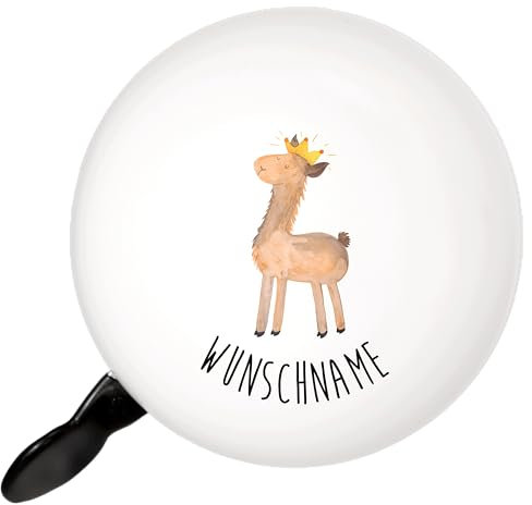 Mr. & Mrs. Panda Personalisierte Fahrradklingel Lama König - Geschenke, Chef, Abitur, Geschenk Personalisiert, Lamas, Mit Namen, Papa, Selbst Gestalten, Gravur, Eigener Botschaft, Mama