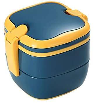 KOHARA Fiambrera aislante, contenedor de alimentos cuadrado multicapa, suministros para acampar (color: azul)