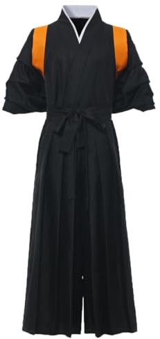 Japanese Samurai Hakama Uniform Traditional Aikido Kendo Martial Arts Anime Costume Orange