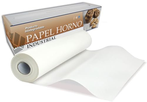 VESCEL- Rollo Papel de Horno, 29CMx60M, Papel para Hornear Antiadherente Desechable, Ideal para Horno, Freidora de Aire y Microondas