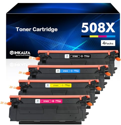 4-Pack 508X CF360X 508A CF360A Toner als Ersatz für HP CF361X CF362X CF363X Color LaserJet Enterprise M553dn M553x M553n M553 M552dn M552 MFP M577 Schwarz Cyan Gelb Magenta