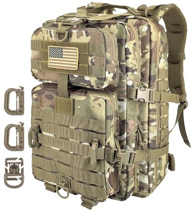 Hannibal Tactical Sac à dos tactique militaire à système MOLLE, sac de camping, sac à dos 3 jours, CP., 40L